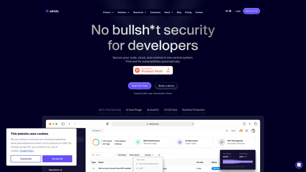 Aikido Security website screenshot