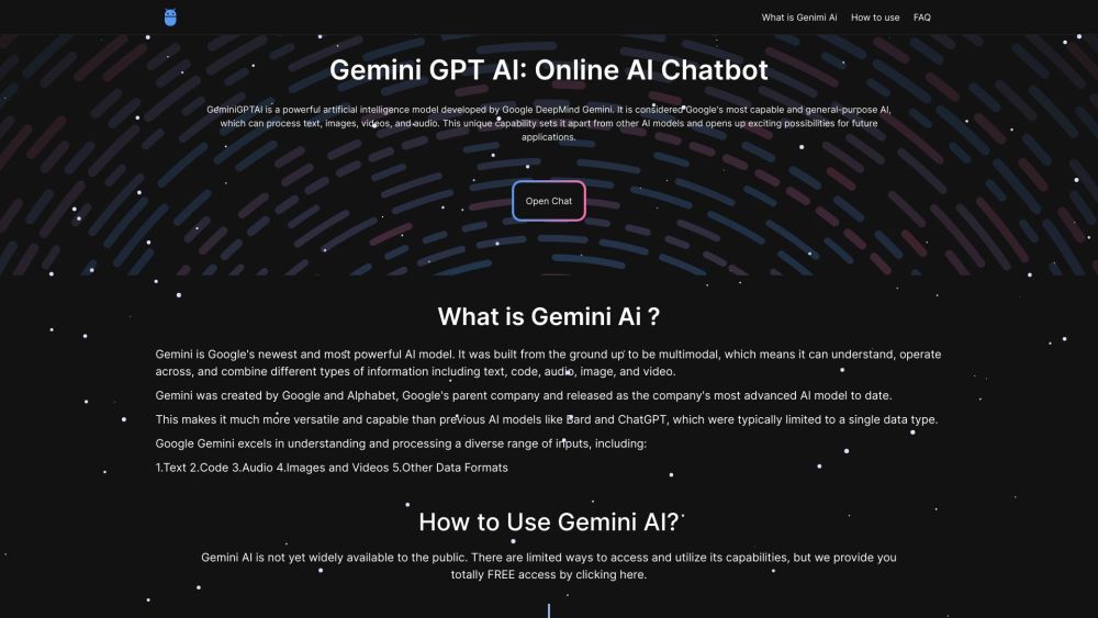 Gemini GPT AI website screenshot