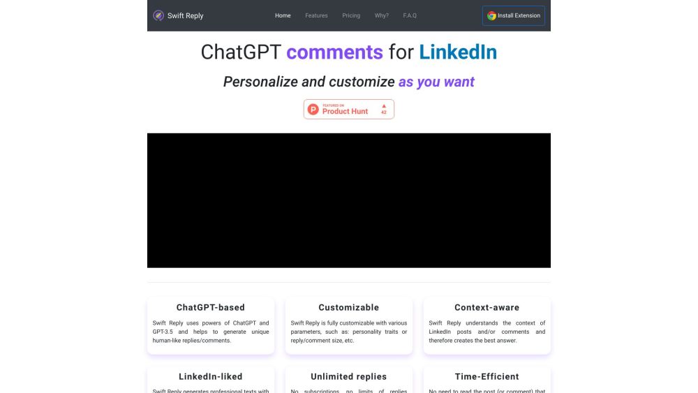 Swift Reply website screenshot