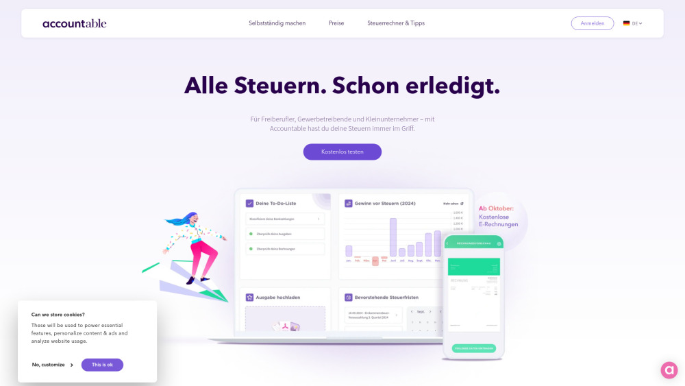 Accountable De website screenshot