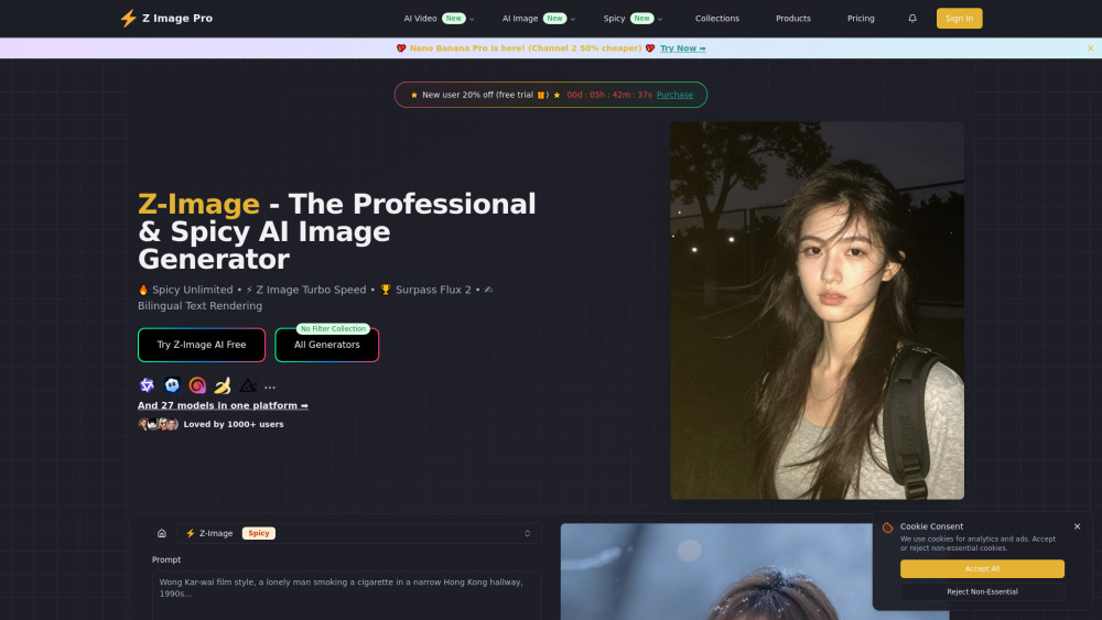 Z Image Ai website screenshot