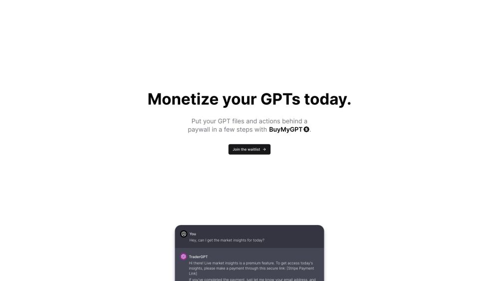 BuyMyGPT website screenshot