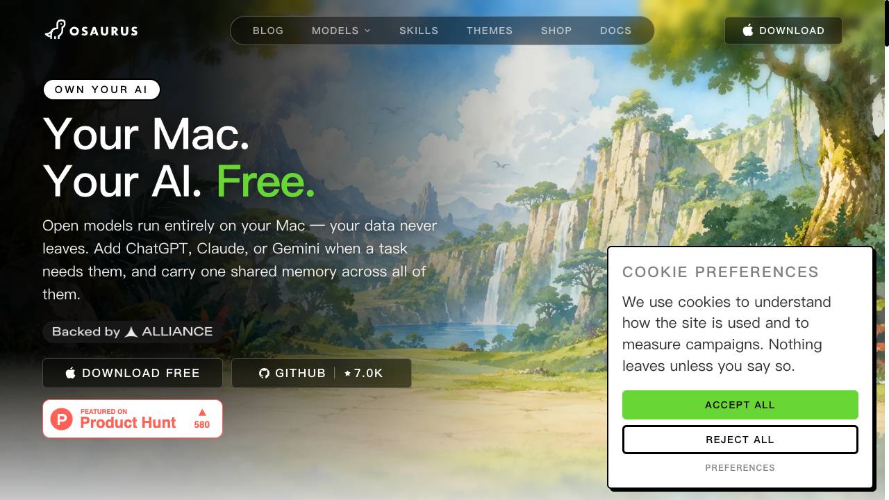 Osaurus website screenshot