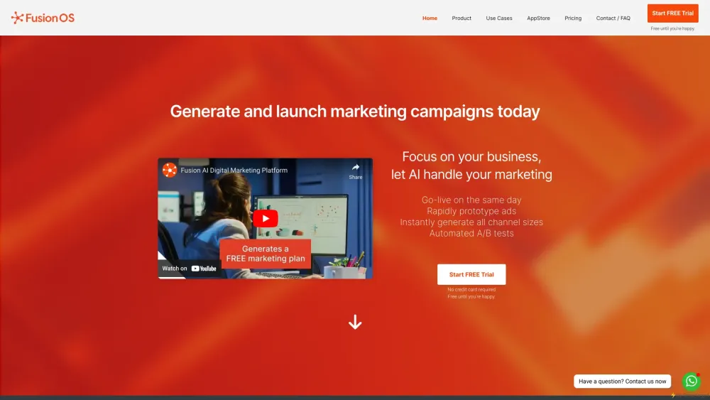 Fusionos Ai website screenshot
