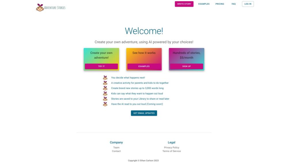 A website screenshot