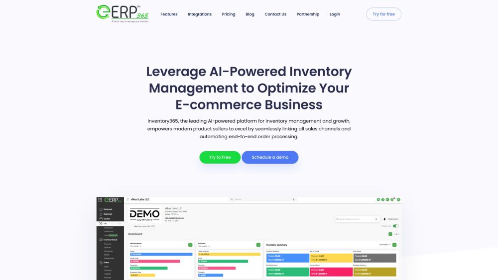 Inventory365 website screenshot