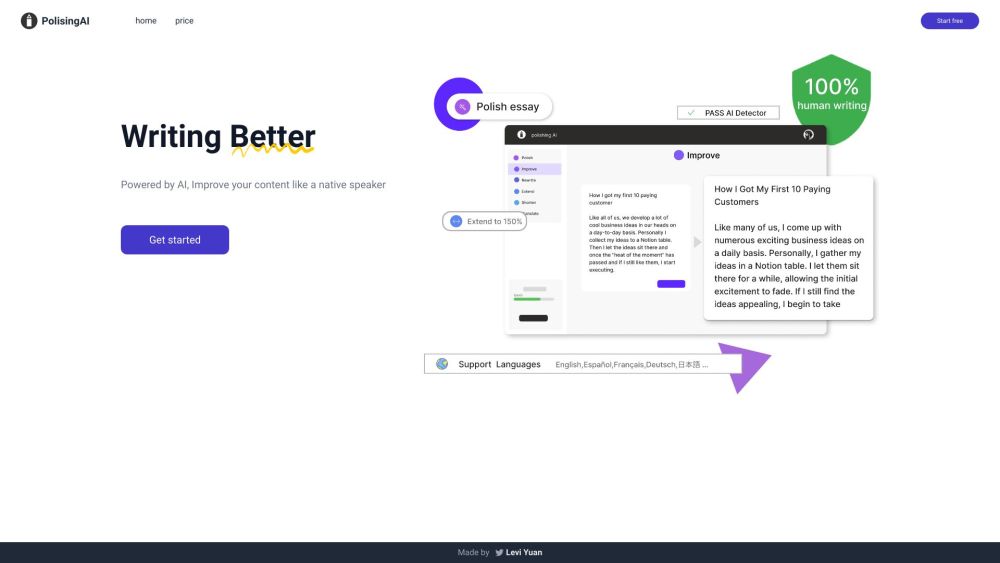 PolishingAI website screenshot