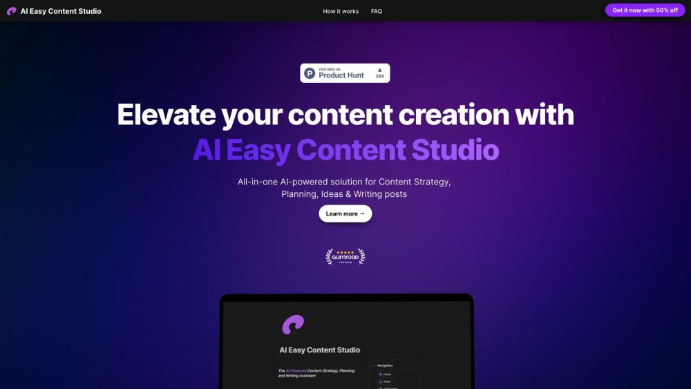 Ai Easy Content Studio website screenshot