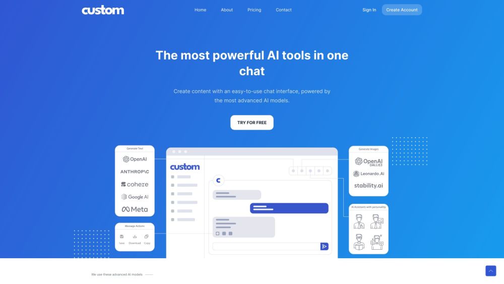 CustomChat website screenshot