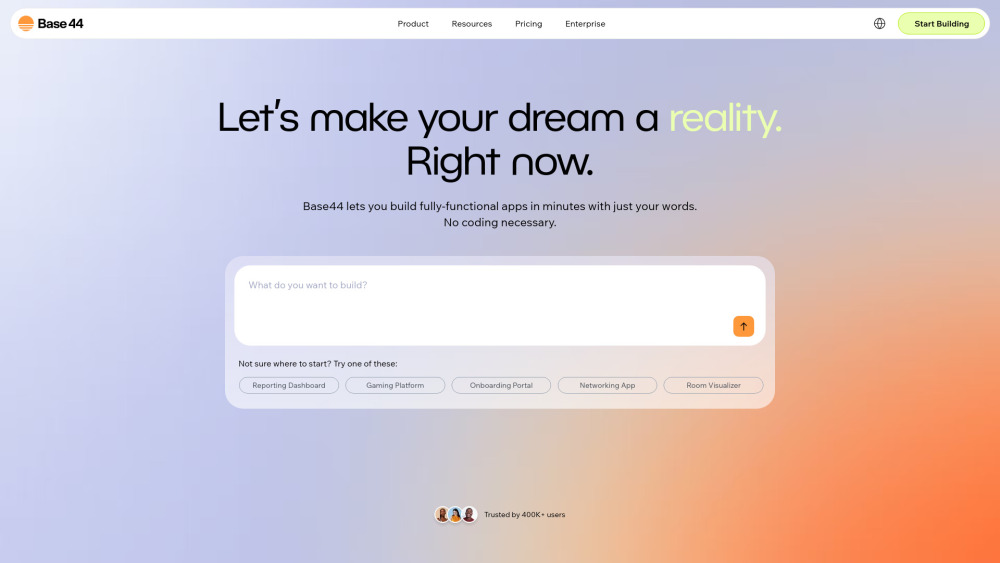 Base44 website screenshot