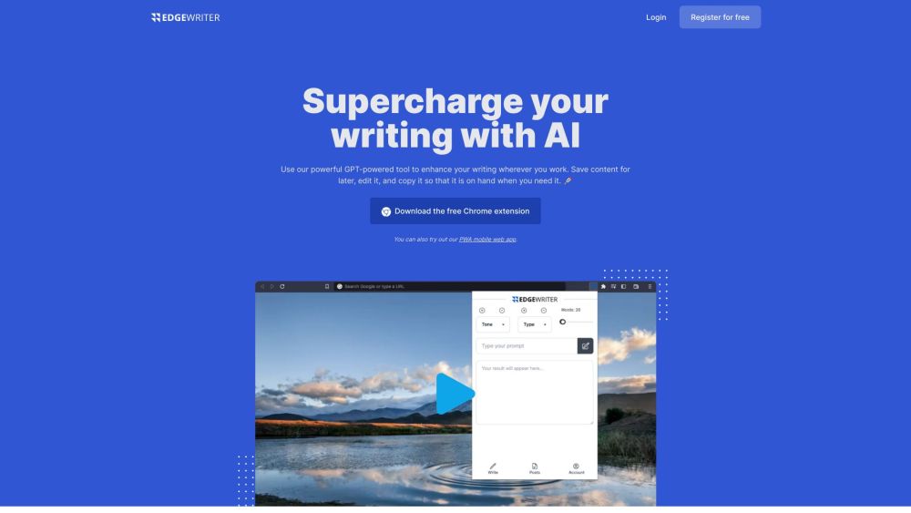 E website screenshot