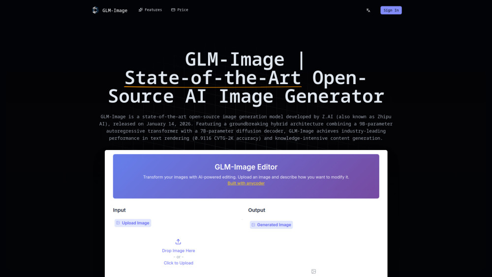Glm Image 1 website screenshot