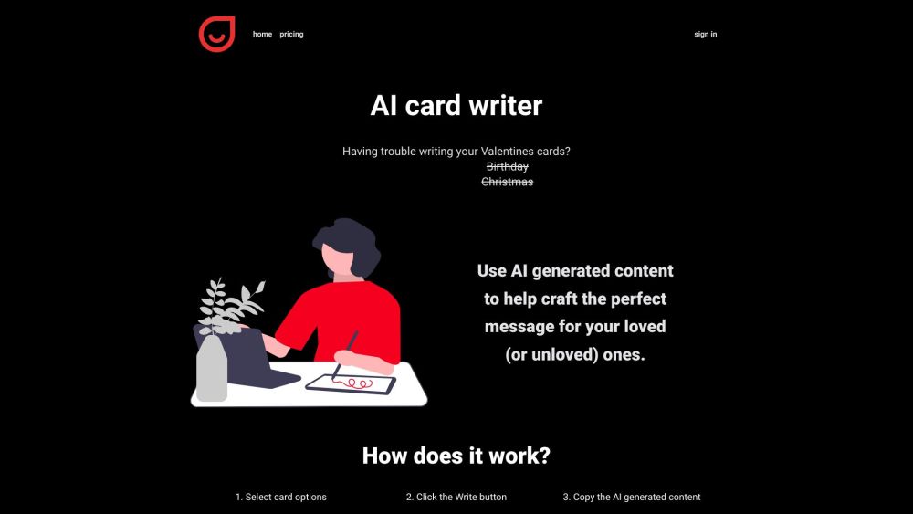 Write A Card. website screenshot