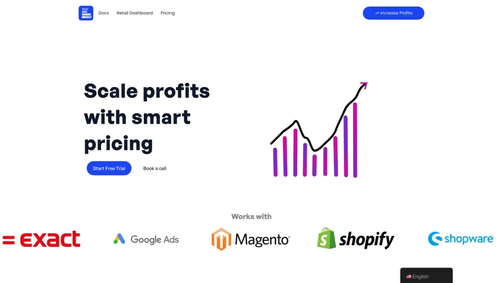 Prycing website screenshot