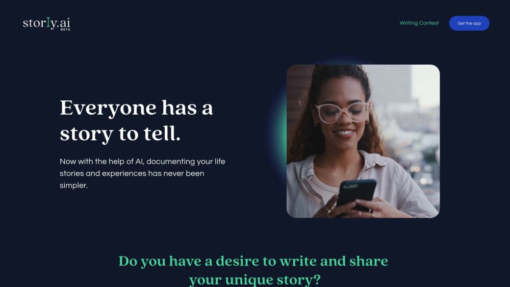 Storly Ai website screenshot