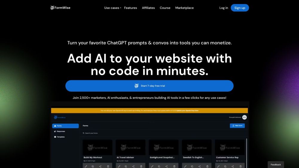 Formwise website screenshot
