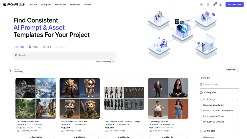 Prompts Club website screenshot