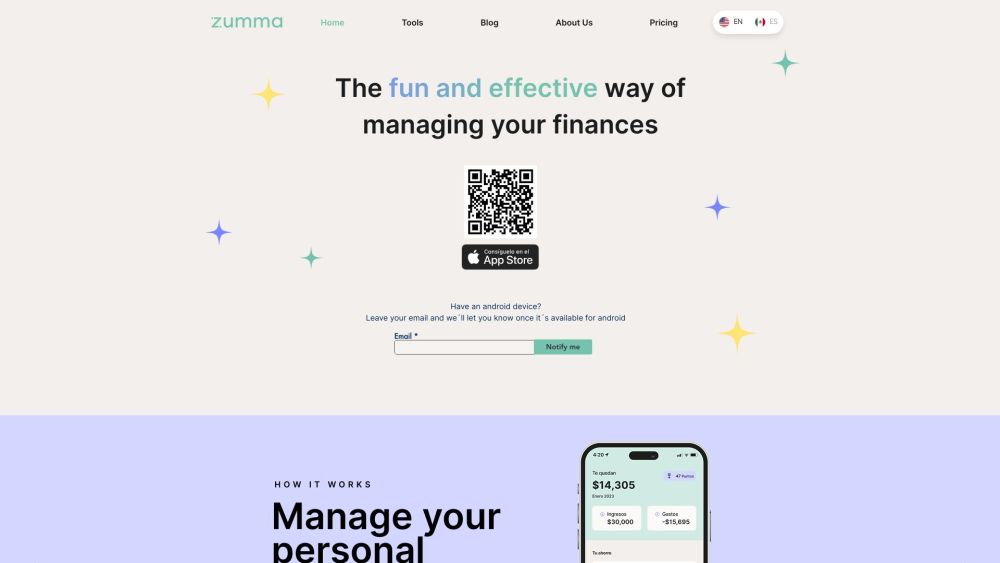 Zumma website screenshot