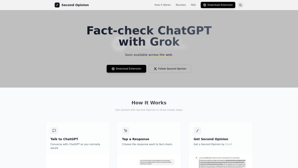 Second Opinion website screenshot
