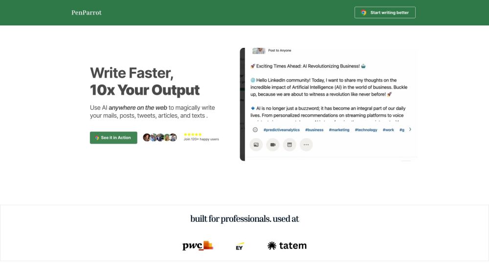 Penparrot website screenshot