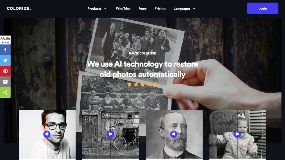 Imagecolorizer website screenshot