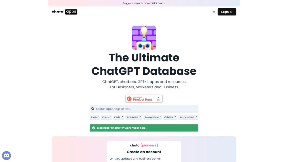 The Ultimate Chatgpt Tools Directory website screenshot