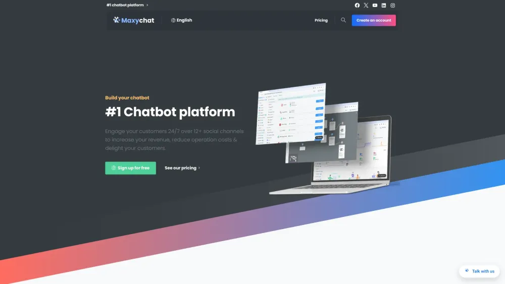 Maxychat website screenshot