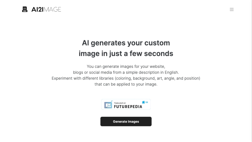 AI2image website screenshot