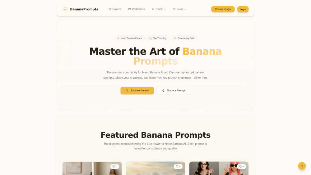 New Nano Banana Prompts website screenshot