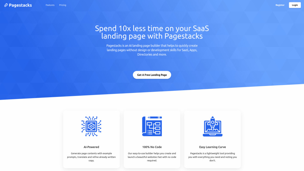 Pagestacks website screenshot