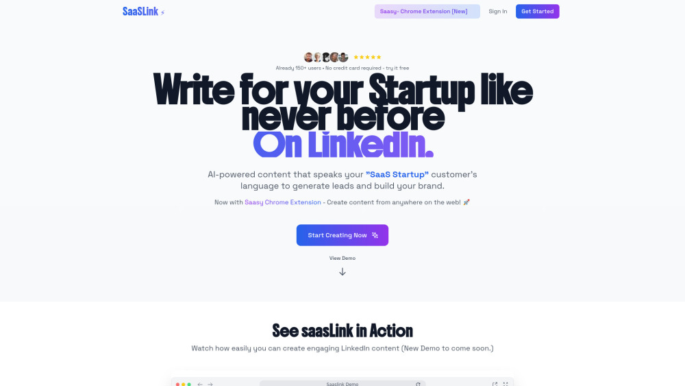 saasLink website screenshot