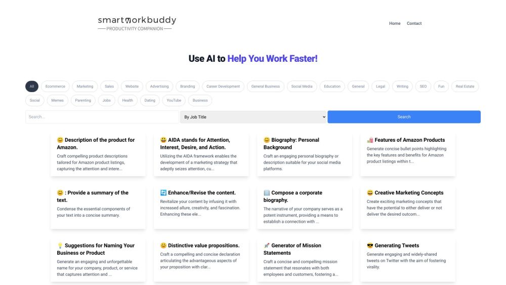 Smartworkbuddy website screenshot