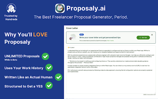Proposaly Upwork Ai Proposal Generator website screenshot