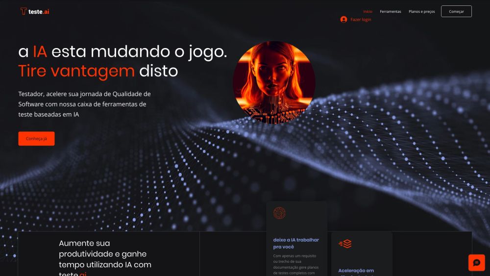 Teste Ai website screenshot