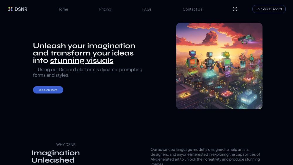 Dsnr website screenshot