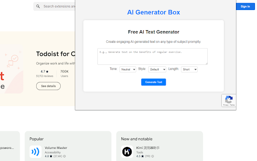 Ai Text Generator Aigeneratorbox website screenshot
