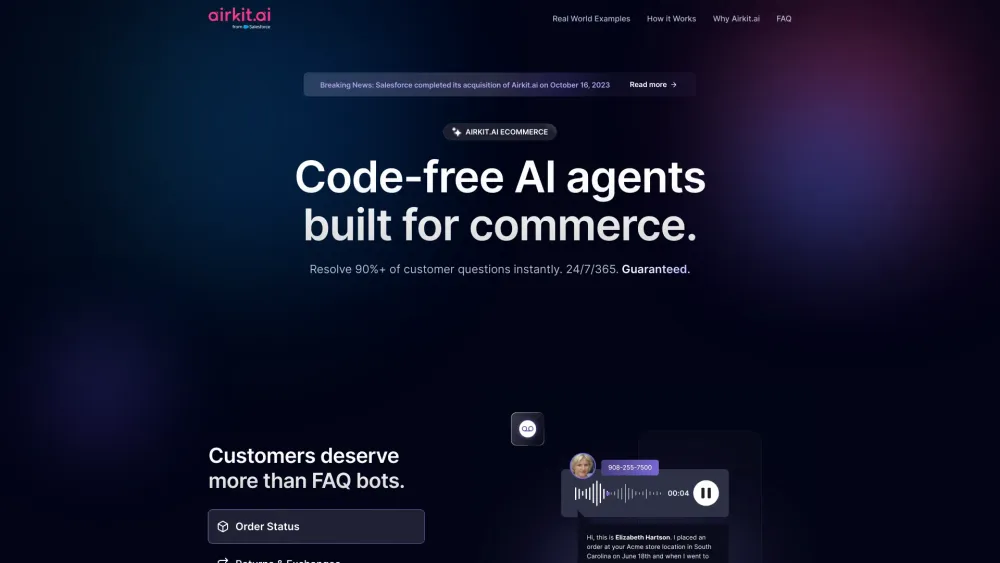 Airkit AI website screenshot