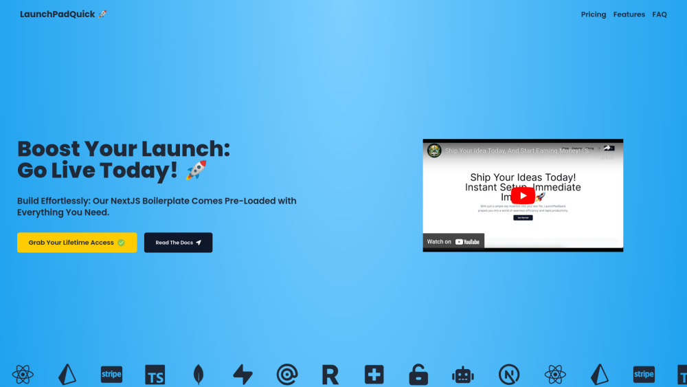 Launchpadquick website screenshot