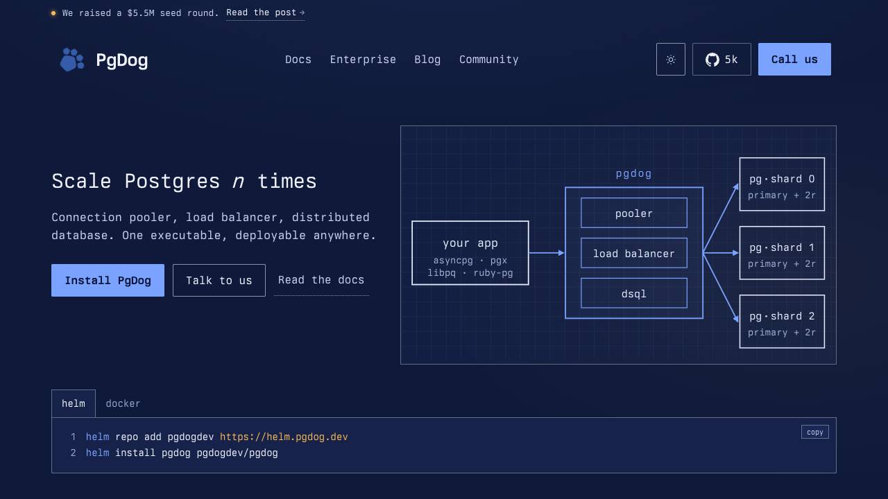 PgDog website screenshot