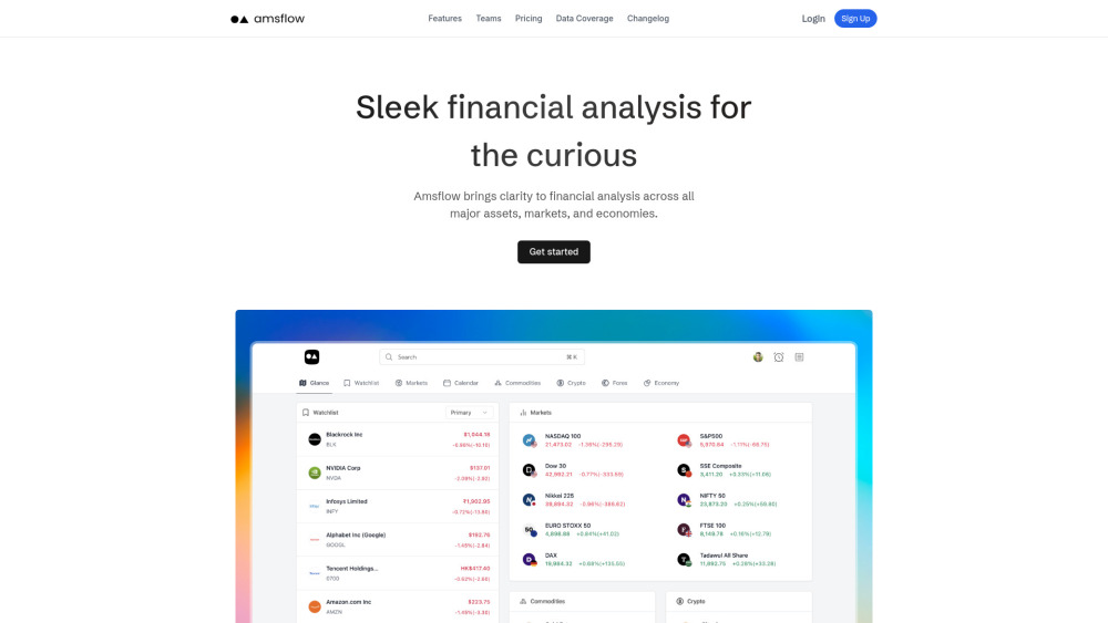 Amsflow website screenshot