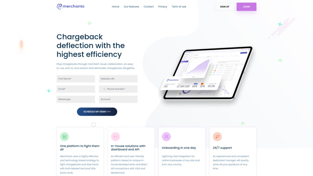 Merchanto website screenshot