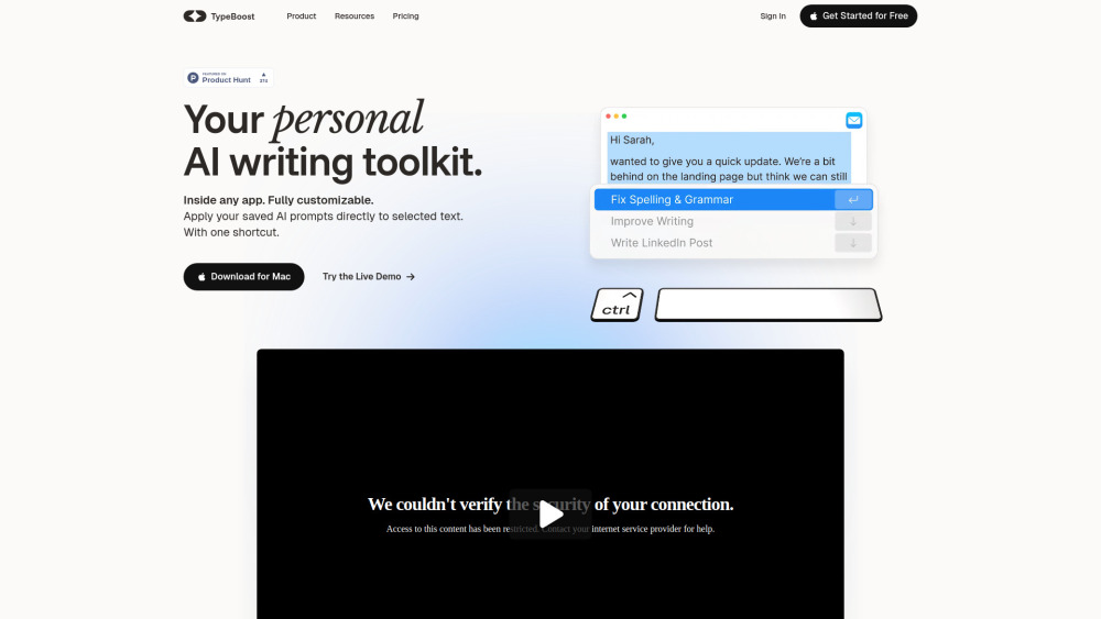 Typeboost website screenshot