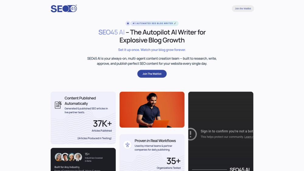 Seo45 Ai website screenshot