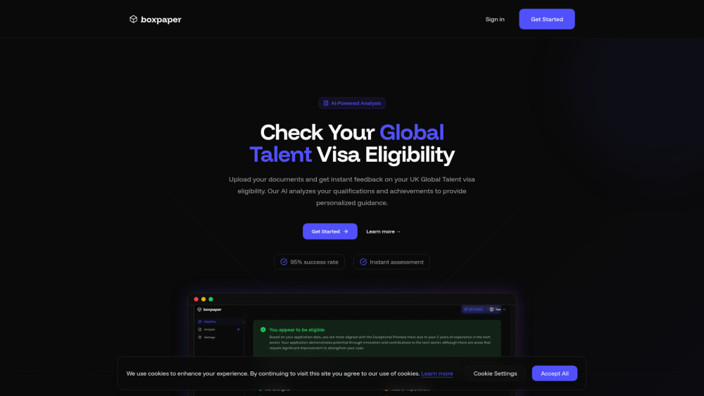 B website screenshot