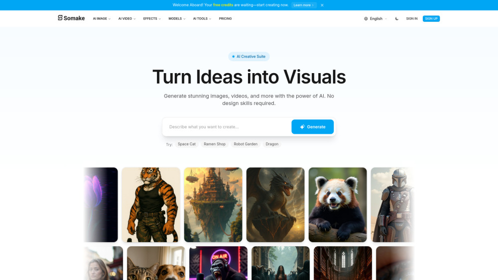 Somake Ai website screenshot