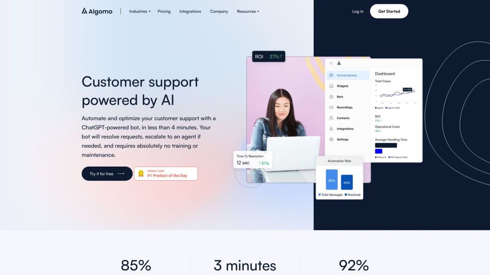 Algomo website screenshot