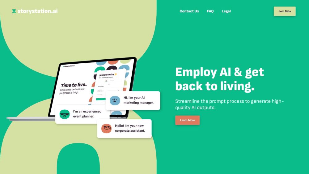 StoryStation AI website screenshot