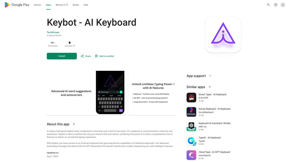Keybot website screenshot