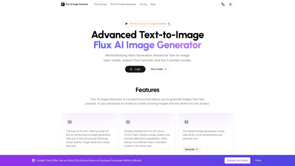 Open Source Flux Ai Image Generator website screenshot
