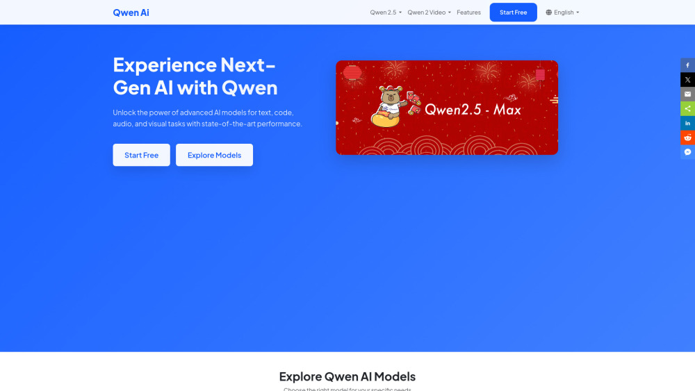 Free Qwen Ai website screenshot
